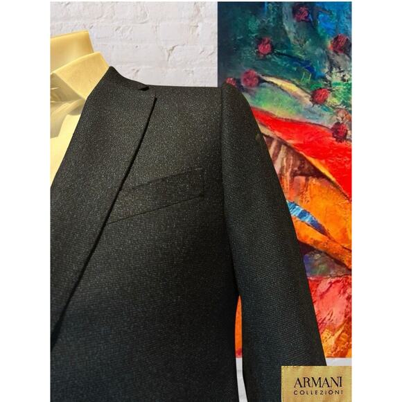 New Armani Collection 38R Sapphire Cobalt Royal Blue Metallic Blazer Suit Jacket - Picture 4 of 12